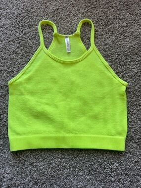 Zenana NWOT Neon Lime Ribbed Cropped Tank